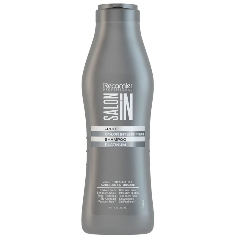 Salon In by Recamier | Platinum Color Intensifier Shampoo | Purple Shampoo for Blonde & Platinum Hair | 10.1 fl oz / 300 ml