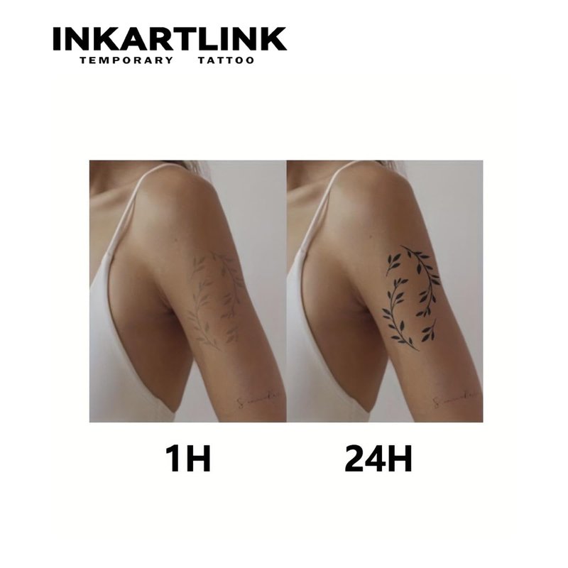 INKARTLINK Temporary Tattoos, Semi Permanent Tattoos, Adult Art Designs, Waterproof Temporary Tattoos, Party Favors, Tattoo Stickers Realistic, No Adhesive, Lasts 1-2 Weeks (The Devil Is Out of Body)