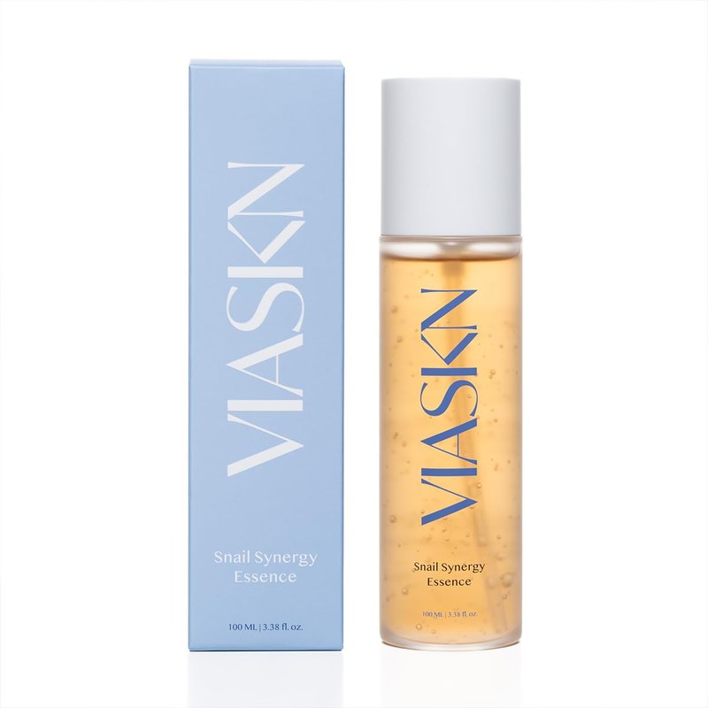VIASKN Synergy Essence – Korean Snail Mucin Anti-Aging Serum for Wrinkles & Fine Lines – Hydrating, Brightening Face Essence with Cica, Adenosine & Berry Complex