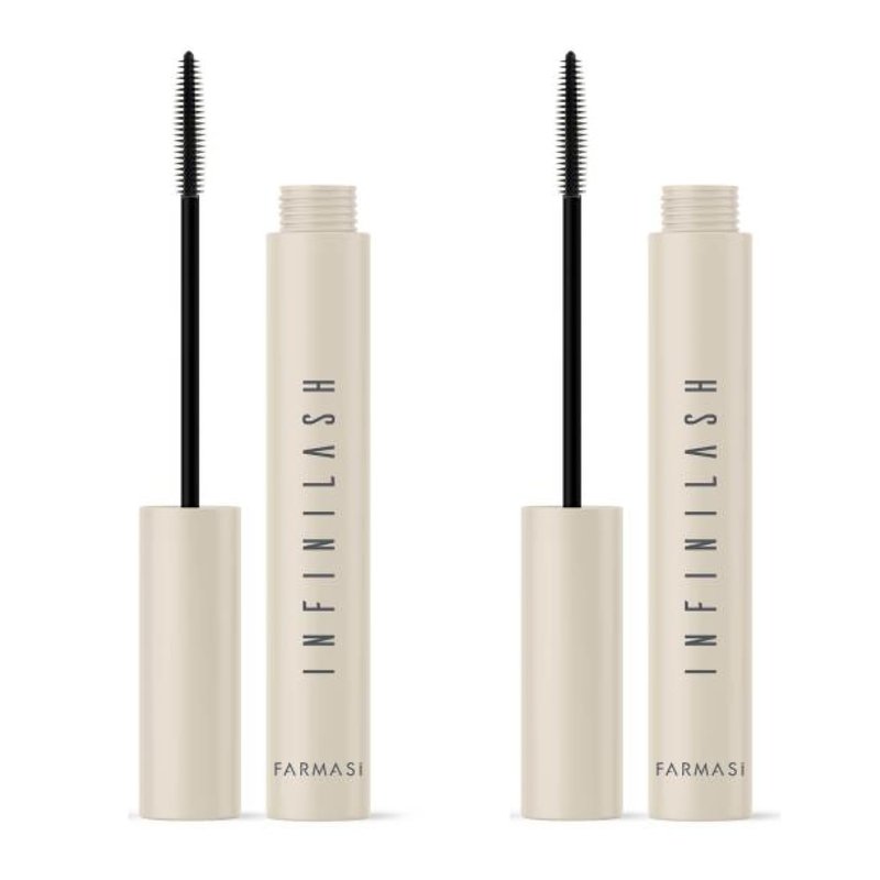 FARMASi 2 Pack Infinilash Mascara, Lengthening & Volumizing Definition, Twin-Vortex Silicone Brush, Clump-Free Lightweight Formula, Ultra Black Finish