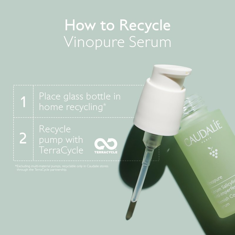 Caudalie Vinopure Natural Salicylic Acid Pore Minimizing Serum with Niacinamide, Skin Perfecting Serum - 30 mL