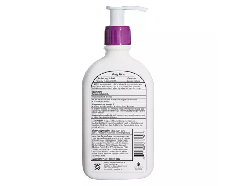 Sarna Sensitive Anti-Itch Lotion Steroid-Free with 1% Pramoxine Hydrochloride, with Aloe, Squalane, and Jojoba Oil 7.5 fl oz (Pack of 2)