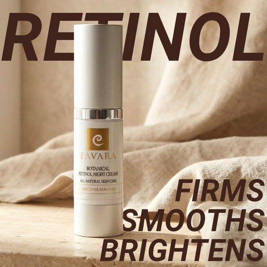 Eavara Organic Retinol Night Cream, Overnight Natural Face Moisturizer Cream with Hyaluronic Acid, Shea Butter, and Aloe Vera
