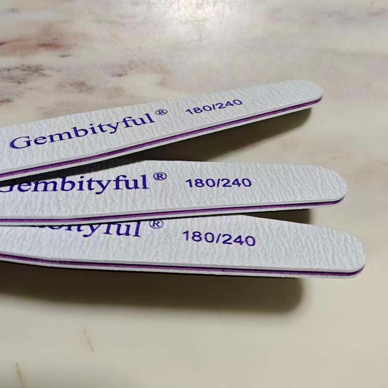 25 Pcs Thick Nail File 180/240 Grit Semicircle Shape, Emery Boards Nail File for Natural Nails and Acrylic Nails, Double Sided Boards Profesional for Home and Salon