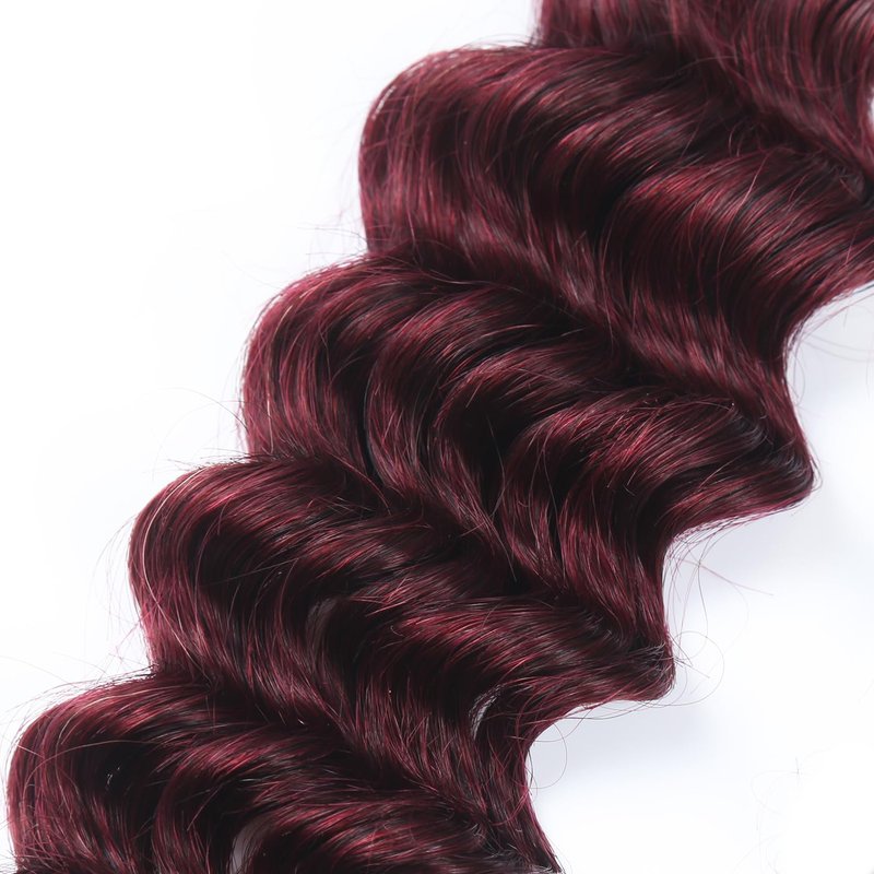 RESACA Deep Wave Bulk Human Hair for Braiding 20 Inch 100g 2 Bundle Boho Braids Human Hair Water Wet and Wavy 100% Unprocessed Brazilian Virgin Hair Extensions Kinky Curly (99j)