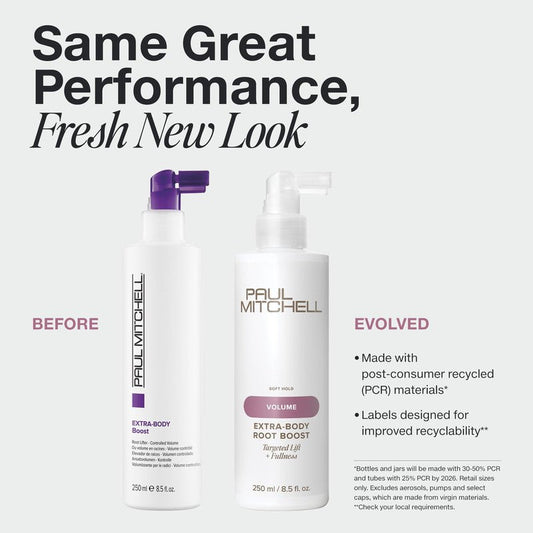 Paul Mitchell Extra-Body Root Boost Volumizing Spray, Targeted Lift, Adds Fullness, For Fine Hair, 3.4 fl. oz