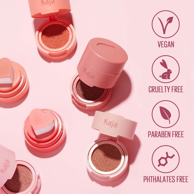 KAJA Blusher - Cheeky Stamp 05 Sassy | Kbeauty, Cute Makeup, Buildable & Blendable Shade with Heart-shaped Applicator, Sunkissed Finish, Travel size, Hygienic, Portable, Korean Makeup, 0.17 Oz