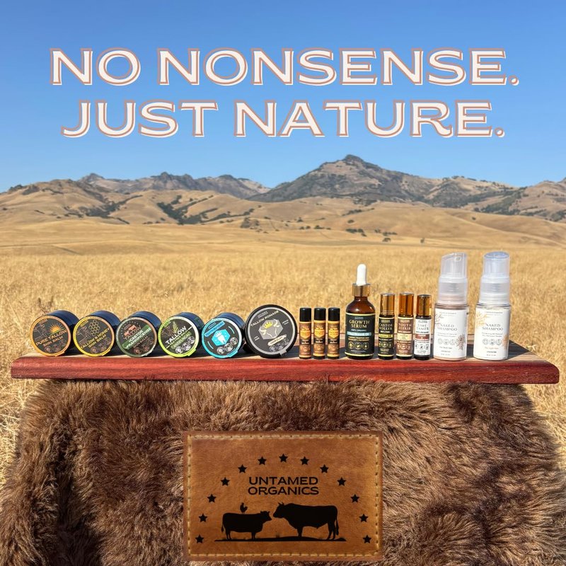 Untamed Organics Tallow Hair Clay | Handmade Grass-Fed Grass-Finshed Tallow Hair Pomade | All Natural & Organic Styling Clay for Men & Women | Medium Hold & Natural Finish | 2 FL. oz.