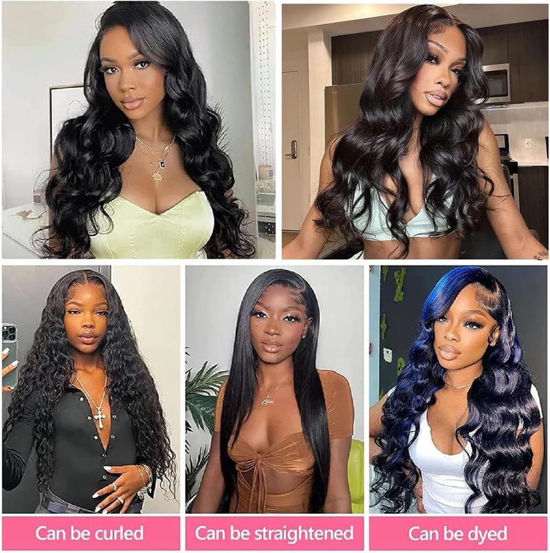 Human Hair Bundles with Closure 10 12 14+8 Inch Body Wave Closure with Bundles 100% Brazilian Virgin 3 Bundles Human Hair Weave with 4x4 Free Part Lace Closures Natural Black