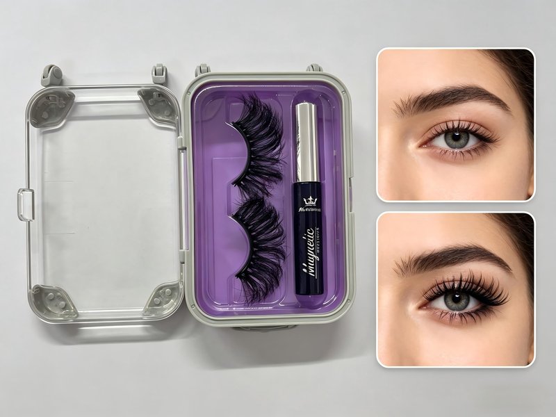 Amzmam Magnetic Eyelashes Natural Look,Magnetic Eyelashes and Eyeliner Kit,Natural Magnetic Lashes,Waterproof, Long Lasting, Easy Apply. (Black-14)