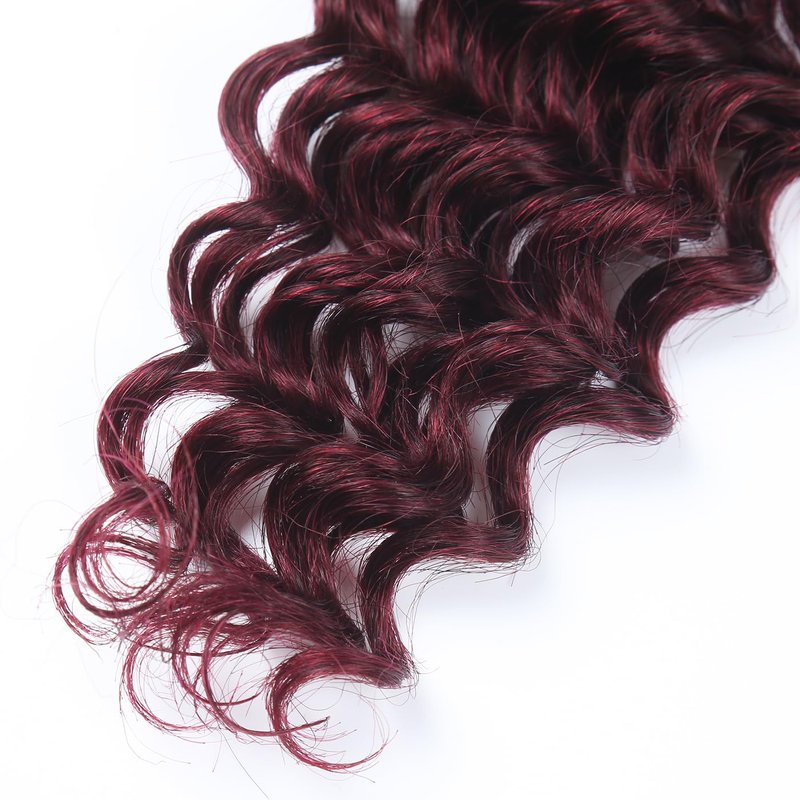 RESACA Deep Wave Bulk Human Hair for Braiding 20 Inch 100g 2 Bundle Boho Braids Human Hair Water Wet and Wavy 100% Unprocessed Brazilian Virgin Hair Extensions Kinky Curly (99j)