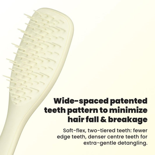 Tangle Teezer Extra Gentle Detangler Hair Brush, with Fewer Bristles for Gentle & Effective Detangling to Minimize Hair Loss & Breakage, Chamomile Yellow