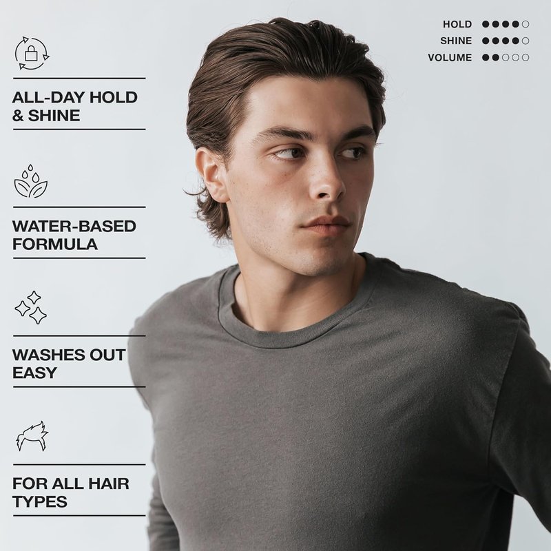 CRVFT Pomade 2oz - Semi-Matte Finish Shine - Original Hold Medium Strength (Gel) – Men’s Styling Product, Barber Approved - Water Based/Soluble - Boss Scented - Straight/Thick/Wavy Hair