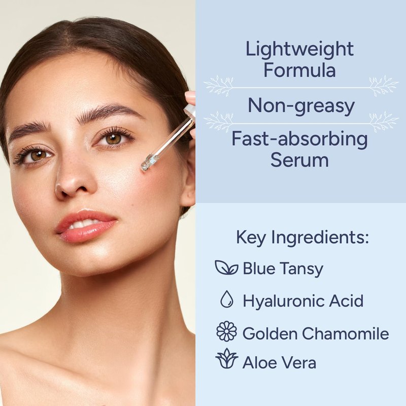Red Light Therapy Activation Serum for Face and Neck - for Facial Wand, Red Light Therapy & Microcurrent Facial Device - Natural Formula - Blue Tansy, Hyaluronic Acid, Golden Chamomile, Aloe Vera