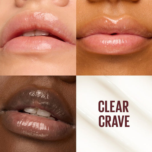 MAYBELLINE Lifter Glaze Oil Balm with Hyaluronic Acid and Hydrating Oil Blend, Lip Balm with 24HRs of Smooth, Moisturizing Shine, Clear Crave (Crystal Clear)