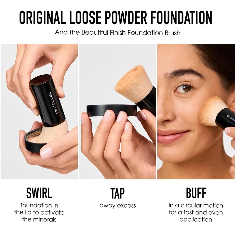 Original Loose Powder Foundation SPF 15, Neutral Dark 24, Vegan, Cruelty-Free & Dermatologist-Tested