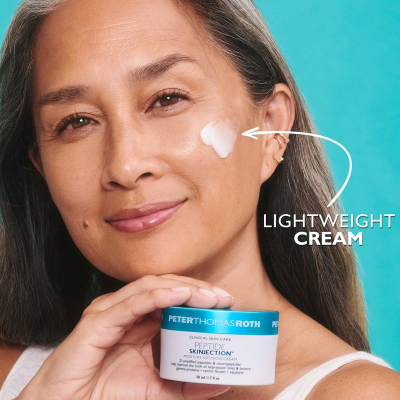 Peter Thomas Roth | Peptide Skinjection Moisture Infusion Cream, Refillable Moisturizer, For Loss of Firmness and Elasticity, Fine Lines & Wrinkles, Dryness, 21 Amplified Peptides & Neuropeptides