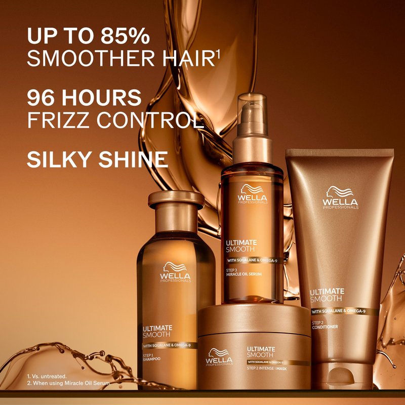 Wella Professionals ULTIMATE SMOOTH Miracle Oil Serum for Dry, Dull & Frizzy Hair | With Squalane & Omega 9 | 3.3 Fl Oz