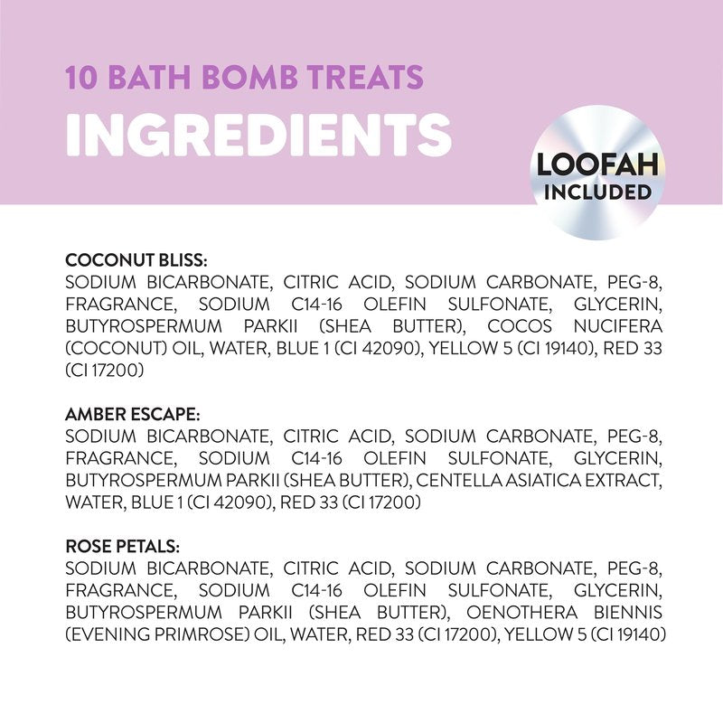 Onyx Professional Hydrating Bath Bomb Gift Set, 2 Pack - Includes 20 Bath Bombs and 2 Loofahs, Nourishes for Smooth Skin, Made with Shea Butter