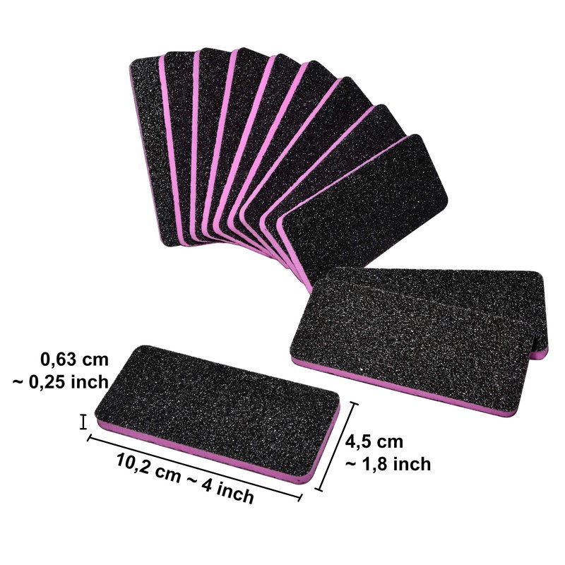 New AMT 12 PCS Pedicure Foot File Grit 60/60, Black Callus Remover File, Nail Files for Pets, Emery Boards for Pet Grooming, 60 Grit Foot File (12 PCS -Pink Center)