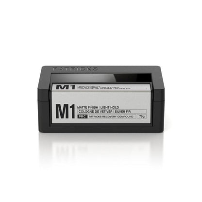 PATRICKS M1 Matte Hair Pomade for Men - Light Hold Thickening Paste for Fine Hair - Hair Styling Wax with Caffeine & Sage, 2.65 oz