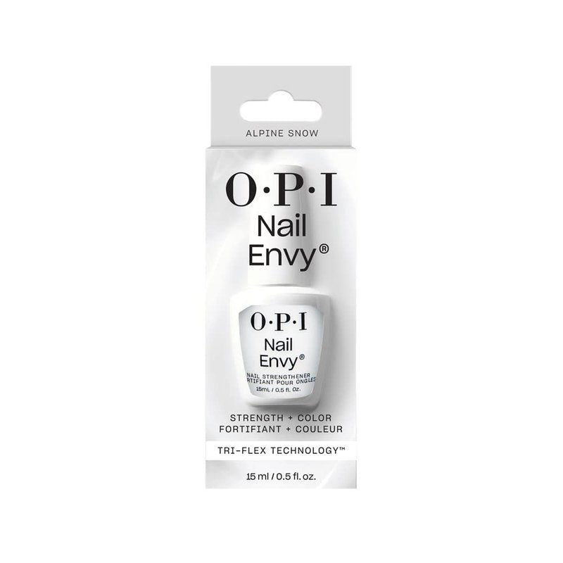 OPI Nail Envy Strengthener Alpine Snow | Opaque Soft White Crème Strengthening Nail Polish Treatment | For Weak & Thin Nails