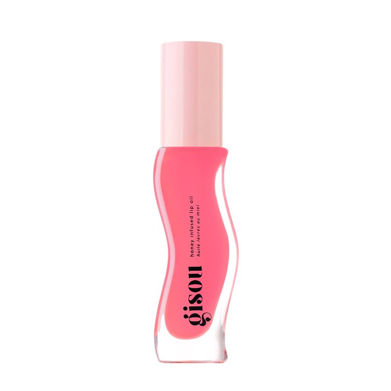 Gisou Honey Infused Lip Oil – Hydrating & Glossy Lip Oil with Mirsalehi Honey & Jojoba Seed Oil, Non-Sticky Shine, Raspberry Swirl, 0.27 fl oz