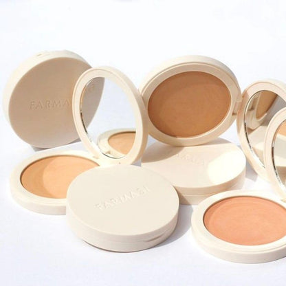 FARMASI Makeup BB All in One Powder, Lightweight, Long-Lasting Medium-Full Coverage with Flawless Finishing, Look More Natural and Smooth Than Ever, Warm Medium