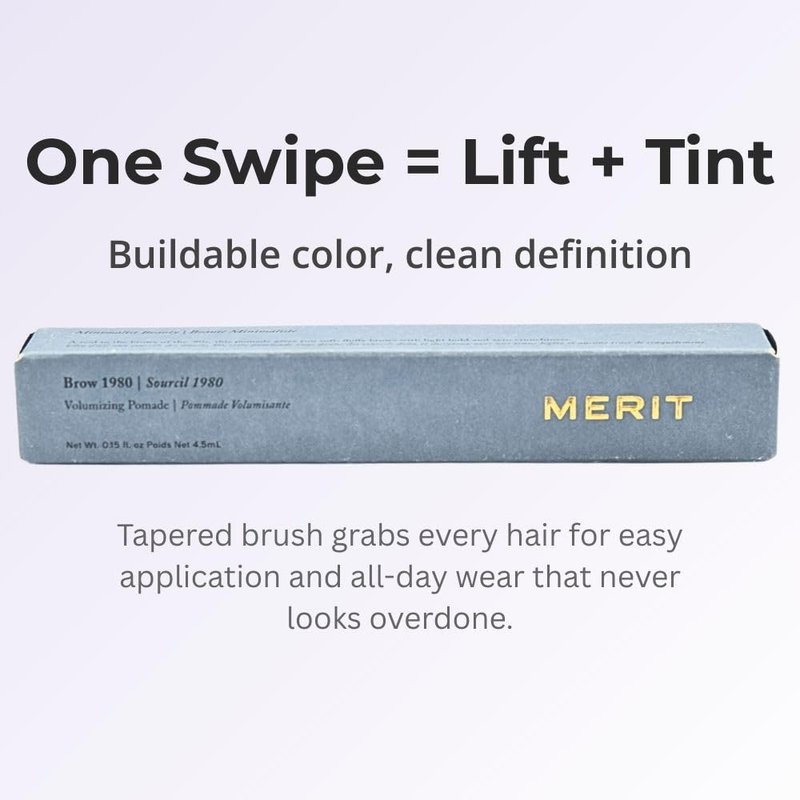 Merit Brow 1980 Volumizing Tinted Eyebrow Gel-Pomade - Taupe - Taupe with Cool Undertones