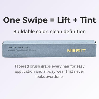 Merit Brow 1980 Volumizing Tinted Eyebrow Gel-Pomade - Taupe - Taupe with Cool Undertones