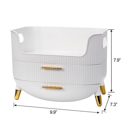 Makeup Organizer with Drawers,Skincare Plastic Storage for Vanity,Large Cosmetic Display case for Dresser with Handle,Large Capacity Bathroom Countertop,Dressing table, Bathroom, Bedroom, Living room