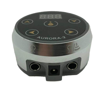 DGT New 2 Gen. Aurora II Dual Machines Tattoo Power Supply (Silver)