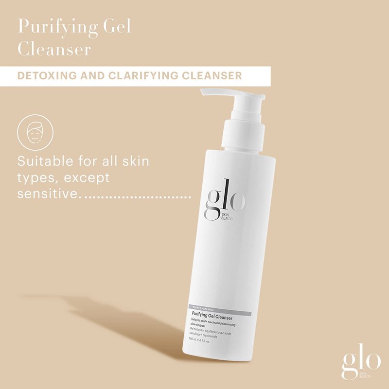 Glo Skin Beauty Purifying Gel Cleanser 6.7 Fl Oz – Salicylic Acid Face Wash with Niacinamide, Gel Face Cleanser for Oil & Combination Skin, Exfoliating Facial Cleanser to Clear Pores & Balance Oil