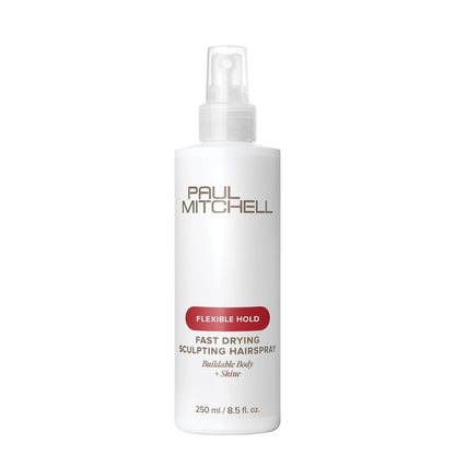 Paul Mitchell Fast Drying Sculpting Hairspray, Flexible Hold, Buildable Body + Shine, For All Hair Types, 8.5 fl oz