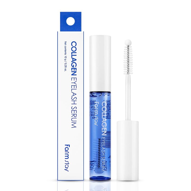 Farmstay Collagen Eyelash Serum - Highly-concentrated serum for eyelashes, Lash Growth Enhancer for Longer, Thicker, Stronger Lashes, Nourishing, Strengthening, K-Beauty, 0.35 fl. oz