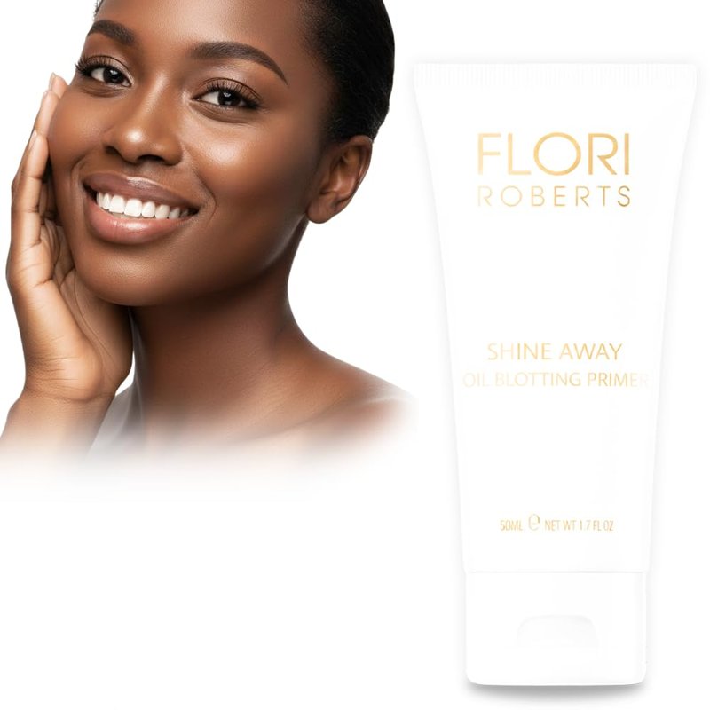 Shine Away Oil Blotting Primer by Flori Roberts, Long Lasting Oil and Shine Control, Flawless Complexion for Women of Color or Darker Skin Tones