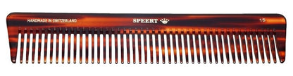 Speert #15 Handmade Wide Tooth Comb Tortoise Havana Acetate Thick Coarse Curly Detangling Parting Grooming Teasing Hair Styling Hairdresser Barber Hairdressing Wet Dry Pocket Travel Women Men Kids