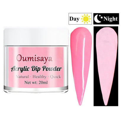Glow in the dark Acrylic Nail Powder Clear Pink White Colors Set for French Nail Art Design 20ML/PCS (AP080)