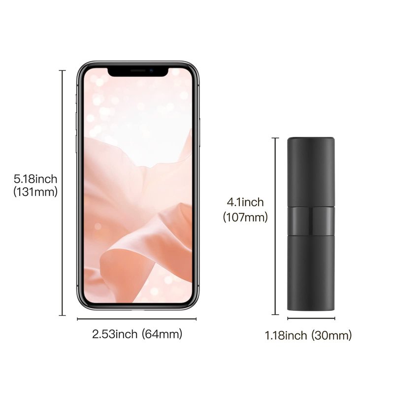 owlyee Cologne Travel Bottle 20ml - Large Size Perfume Atomizer Refillable for Men - Pocket Empty Fragrance Sprayer for Refill - 0.67oz Portable Twist Spray Sample Container for Purse Black