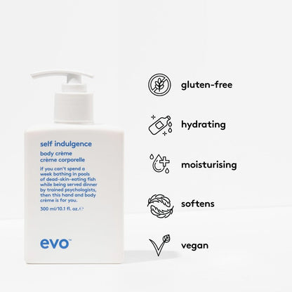 EVO Self Indulgence Moisturizing Body Cream for Dry Skin Types, Men & Women - Hydrates & Soothes, Vegan Body Lotion - 10.1 fl oz