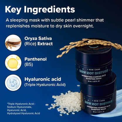 I DEW CARE Night Sleeping Mask - Dew Not Disturb | Korean Overnight Face Mask, Hydrating, Overnight, Glass Skin, Glow, Best Skincare for Women, Stocking Stuffers, Gifts For Women, 2.02 FL Oz (60 ml)