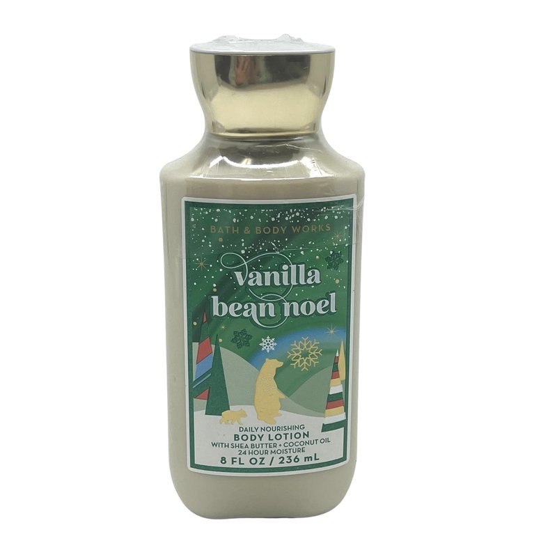 Bath and Body Works Gift Set of 10 oz Shower Gel and 8 oz Lotion (Vanilla Bean Noel), Multicolor