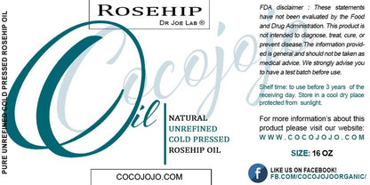 Rosehip Oil - Pure Natural Seed Oil Cold Pressed 16 oz Face Skin Unrefined Egypt Origin And odor is Different From Chile