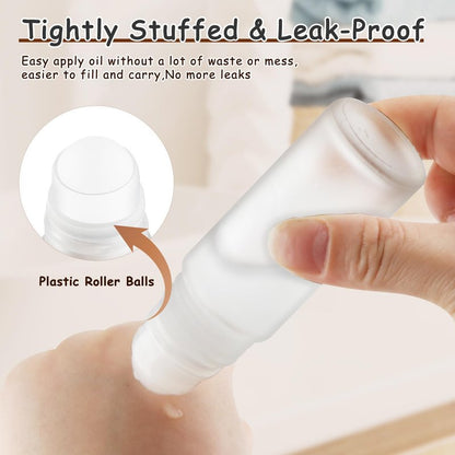 DMuuuDM Large Glass Roll On Bottles,Empty Glass Deodorant Roller Bottles With Large Plastic Roller Ball for Essential Oil,Deodorant,Castor Oil,Body Oil-Dispense Containers for Pains (Clear, 1oz/30ml)