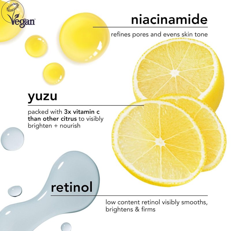 Saturday Skin Yuzu Vitamin C Overnight Sleep Mask Regenerist Retinol Ultra Rich Face Moisturizer Cream Smooth Skin and Reduce Wrinkles Ideal for All Skin Types