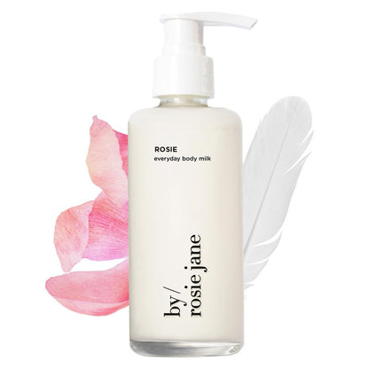 By Rosie Jane Everyday Body Milk (Rosie) - Hydrating Toner & Body Moisturizer to Help Even Skin Tone - Infused with Soothing Aloe Vera and Turmeric Root to Promote Anti-Aging (5 Ounce)