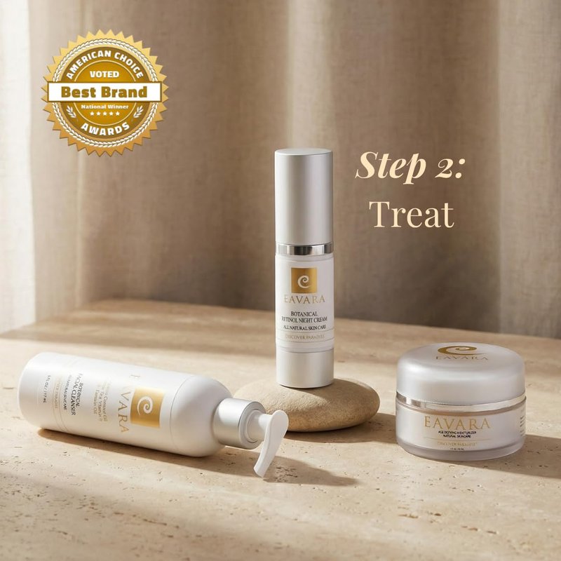 Eavara Organic Retinol Night Cream, Overnight Natural Face Moisturizer Cream with Hyaluronic Acid, Shea Butter, and Aloe Vera