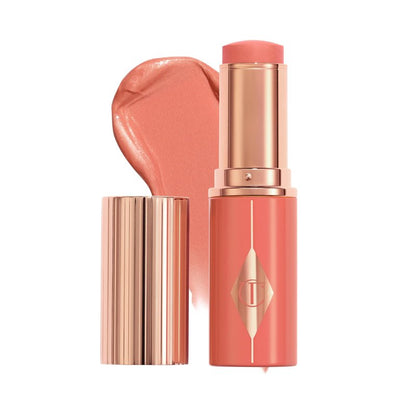 Charlotte Tilbury Unreal Healthy Glow Blush Stick - Buildable Cream Makeup with a Skincare-Infused Formula - Easy to Use, Blendable & Leaves Skin with a Luminous Sheen - Peachy Glow