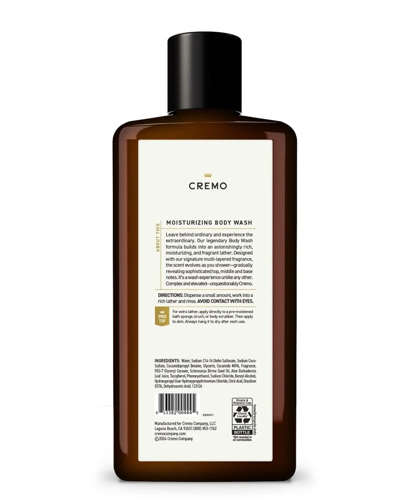 Cremo All Season Body Wash, Sage & Citrus, 16 fl oz (Pack of 2)