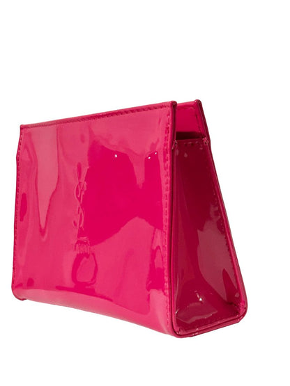 Yves Saint Laurent YSL Cosmetic Pink Snap Pouch Makeup Bag YSL Fragrance Bag (7L X 4.5H X 2W) - SMALL